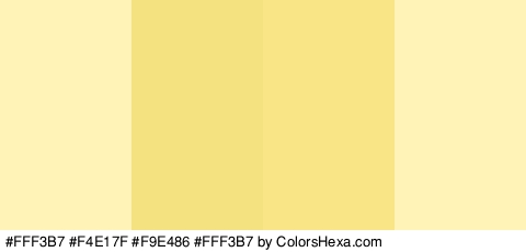 #FFF3B7 #F4E17F #F9E486 #FFF3B7 Colors Logo
