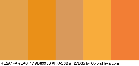 #E2A14A #EA8F17 #D8995B #F7AC3B #F27D35 Colors Logo