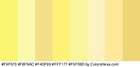 #F9F570 #F8F9AC #F4DF89 #FFF177 #F9F59D #FFF1BF #FFE899 #EFD777 Colors Logo