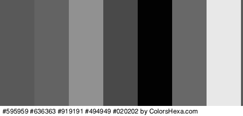 #595959 #636363 #919191 #494949 #020202 #686868 #E8E8E8 Colors Logo