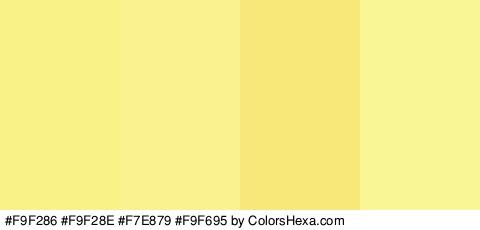 #F9F286 #F9F28E #F7E879 #F9F695 Colors Logo