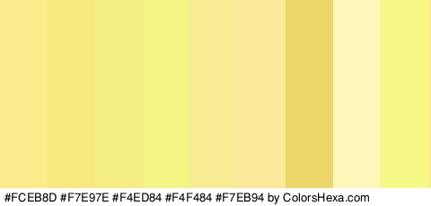 #FCEB8D #F7E97E #F4ED84 #F4F484 #F7EB94 #FCE99C #EDD76A #FFF6BA #F6F986 Colors Logo