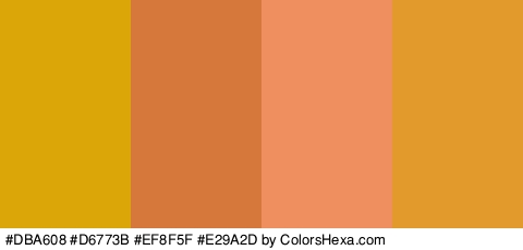 #DBA608 #D6773B #EF8F5F #E29A2D Colors Logo