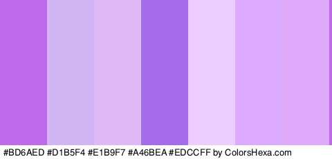 #BD6AED #D1B5F4 #E1B9F7 #A46BEA #EDCCFF #DBAAFF #E1A9F9 Colors Logo