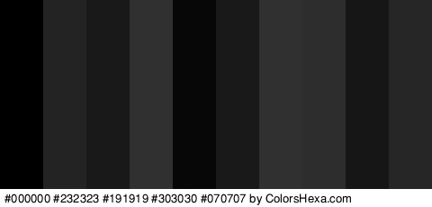 #000000 #232323 #191919 #303030 #070707 #191919 #303030 #2D2D2D #161616 #262626 Colors Logo