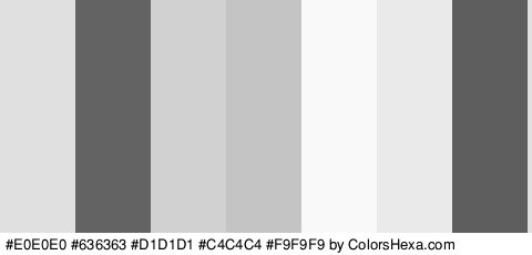 #E0E0E0 #636363 #D1D1D1 #C4C4C4 #F9F9F9 #EAEAEA #5E5E5E Colors Logo