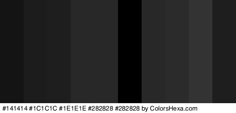 #141414 #1C1C1C #1E1E1E #282828 #282828 #000000 #282828 #2B2B2B #333333 #1E1E1E Colors Logo
