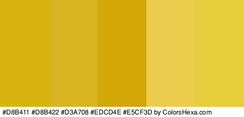 #D8B411 #D8B422 #D3A708 #EDCD4E #E5CF3D Colors Logo