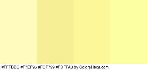 #FFFBBC #F7EF96 #FCF799 #FDFFA3 Colors Logo