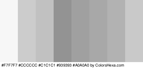 #F7F7F7 #CCCCCC #C1C1C1 #939393 #A0A0A0 #A8A8A8 #B2B2B2 #C9C9C9 Colors Logo