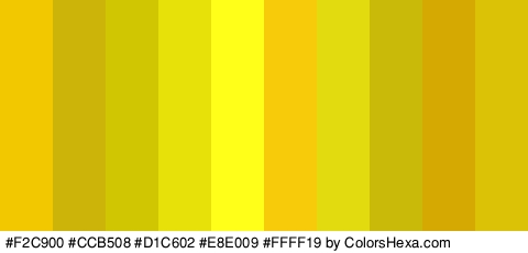 #F2C900 #CCB508 #D1C602 #E8E009 #FFFF19 #F7CB09 #E2DB0F #C9B908 #D6A802 #DBC206 Colors Logo
