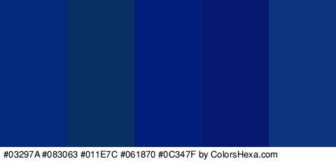 #03297A #083063 #011E7C #061870 #0C347F Colors Logo
