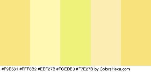 #F9E581 #FFF8B2 #EEF27B #FCEDB3 #F7E27B Colors Logo