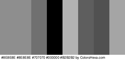 #8E8E8E #8E8E8E #707070 #000000 #B2B2B2 #5E5E5E #515151 #A5A5A5 Colors Logo