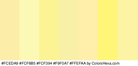 #FCEDA9 #FCF8B5 #FCF394 #F9F0A7 #FFEFAA #FFF577 #FCF3A4 Colors Logo