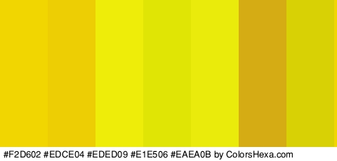 #F2D602 #EDCE04 #EDED09 #E1E506 #EAEA0B #D6AC15 #D8D106 Colors Logo