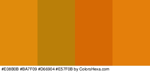 #E08B0B #BA7F09 #D66904 #E57F0B Colors Logo