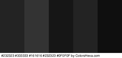 #232323 #333333 #161616 #232323 #0F0F0F Colors Logo