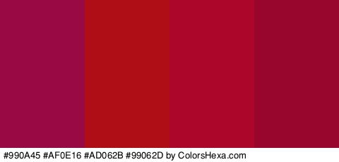 #990A45 #AF0E16 #AD062B #99062D Colors Logo
