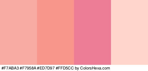 #F7ABA3 #F7958A #ED7D97 #FFD5CC Colors Logo
