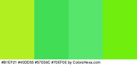 #B1EF21 #40DD55 #57E56C #70EF0E Colors Logo