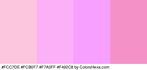 #FCC7DE #FCB0F7 #F7A0FF #F492C8 Colors Logo