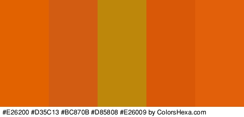 #E26200 #D35C13 #BC870B #D85808 #E26009 Colors Logo