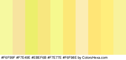 #F6F99F #F7E49E #EBEF6B #F7E77E #F6F98E #FCE876 #FCEDB5 #FFE575 #FFED7C #F9F29D Colors Logo