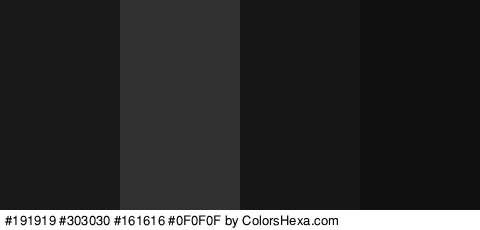 #191919 #303030 #161616 #0F0F0F Colors Logo