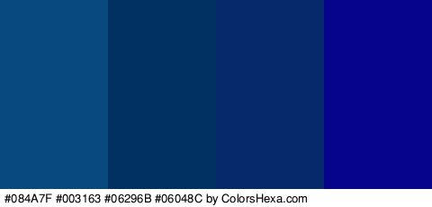 #084A7F #003163 #06296B #06048C Colors Logo
