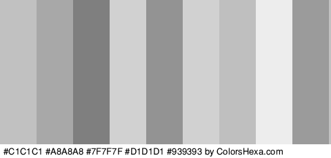 #C1C1C1 #A8A8A8 #7F7F7F #D1D1D1 #939393 #D1D1D1 #BFBFBF #EDEDED #9B9B9B Colors Logo