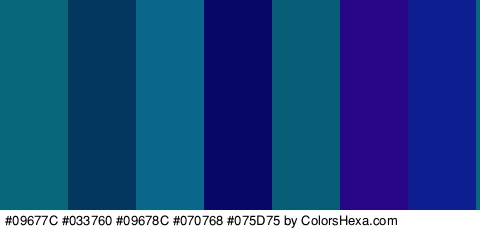 #09677C #033760 #09678C #070768 #075D75 #280587 #0D1E91 Colors Logo