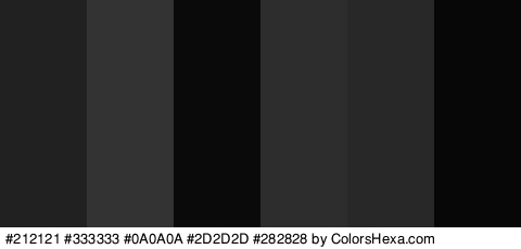 #212121 #333333 #0A0A0A #2D2D2D #282828 #070707 Colors Logo