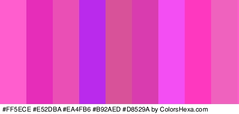 #FF5ECE #E52DBA #EA4FB6 #B92AED #D8529A #D83CAF #F24EF4 #FF38C0 #EF62BE Colors Logo