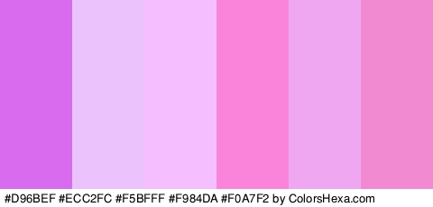 #D96BEF #ECC2FC #F5BFFF #F984DA #F0A7F2 #F28AD2 Colors Logo