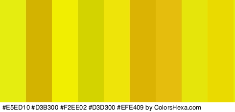 #E5ED10 #D3B300 #F2EE02 #D3D300 #EFE409 #DBB302 #E5BD0D #E5E50B #EADA00 Colors Logo