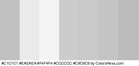 #C1C1C1 #EAEAEA #F4F4F4 #CCCCCC #C9C9C9 #C4C4C4 #BCBCBC Colors Logo