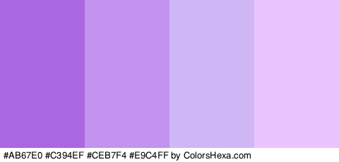 #AB67E0 #C394EF #CEB7F4 #E9C4FF Colors Logo