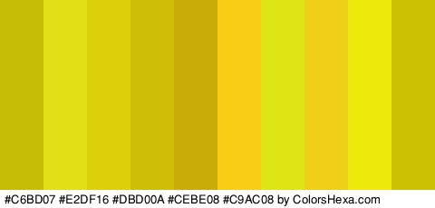 #C6BD07 #E2DF16 #DBD00A #CEBE08 #C9AC08 #F9CC16 #DEE514 #EFCF17 #EDE90B #CCC102 Colors Logo