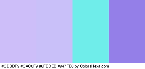 #CDBDF9 #CAC0F9 #6FEDEB #947FE8 Colors Logo