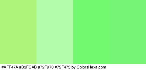#AFF47A #B3FCAB #72F970 #75F475 Colors Logo
