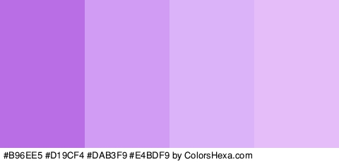 #B96EE5 #D19CF4 #DAB3F9 #E4BDF9 Colors Logo