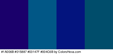 #1A006B #015887 #03147F #004C6B Colors Logo