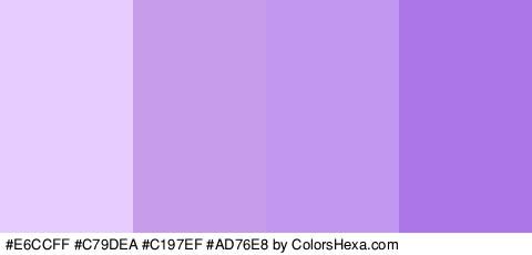 #E6CCFF #C79DEA #C197EF #AD76E8 Colors Logo