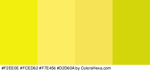 #F2EE0E #FCED62 #F7E456 #D2D60A Colors Logo
