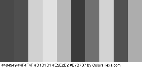 #494949 #4F4F4F #D1D1D1 #E2E2E2 #B7B7B7 #3A3A3A #707070 #D3D3D3 #515151 #ADADAD Colors Logo