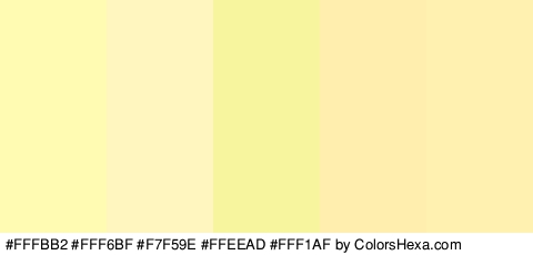 #FFFBB2 #FFF6BF #F7F59E #FFEEAD #FFF1AF Colors Logo
