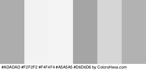 #ADADAD #F2F2F2 #F4F4F4 #A5A5A5 #D6D6D6 #B2B2B2 Colors Logo