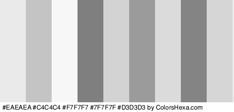 #EAEAEA #C4C4C4 #F7F7F7 #7F7F7F #D3D3D3 #9B9B9B #DBDBDB #848484 #D6D6D6 Colors Logo