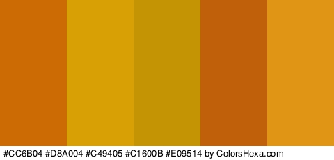 #CC6B04 #D8A004 #C49405 #C1600B #E09514 Colors Logo